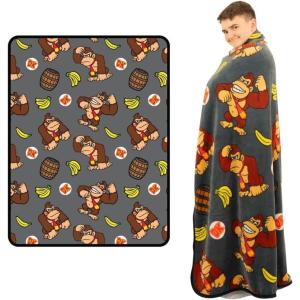 image:imageFranco Collectibles Nintendo Donkey Kong Gaming Bedding Super Soft Micro Raschel Throw 46 in x 60 in Officially Licensed ProductDonkey Kong