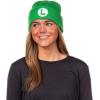 image:imageNintendo Beanie  Super Mario Bros Mario and Luigi Embroidered Patch 2Pack Knit Cuffed Cold Weather Beanie Set for Men and Women Multicolored