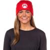 image:imageNintendo Beanie  Super Mario Bros Mario and Luigi Embroidered Patch 2Pack Knit Cuffed Cold Weather Beanie Set for Men and Women Multicolored