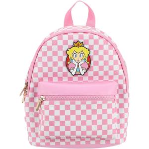 image:imageBioworld Super Mario Bros Princess Peach 106 Pink amp White Checkered Mini Backpack