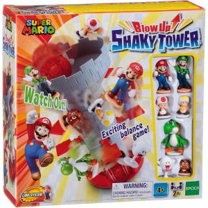 image:imageEpoch Games Super Mario Blow Up Shaky Tower Balancing Game  Tabletop Skill and Action Game with Collectible Super Mario Action Figures Pack of 1Balancing Game